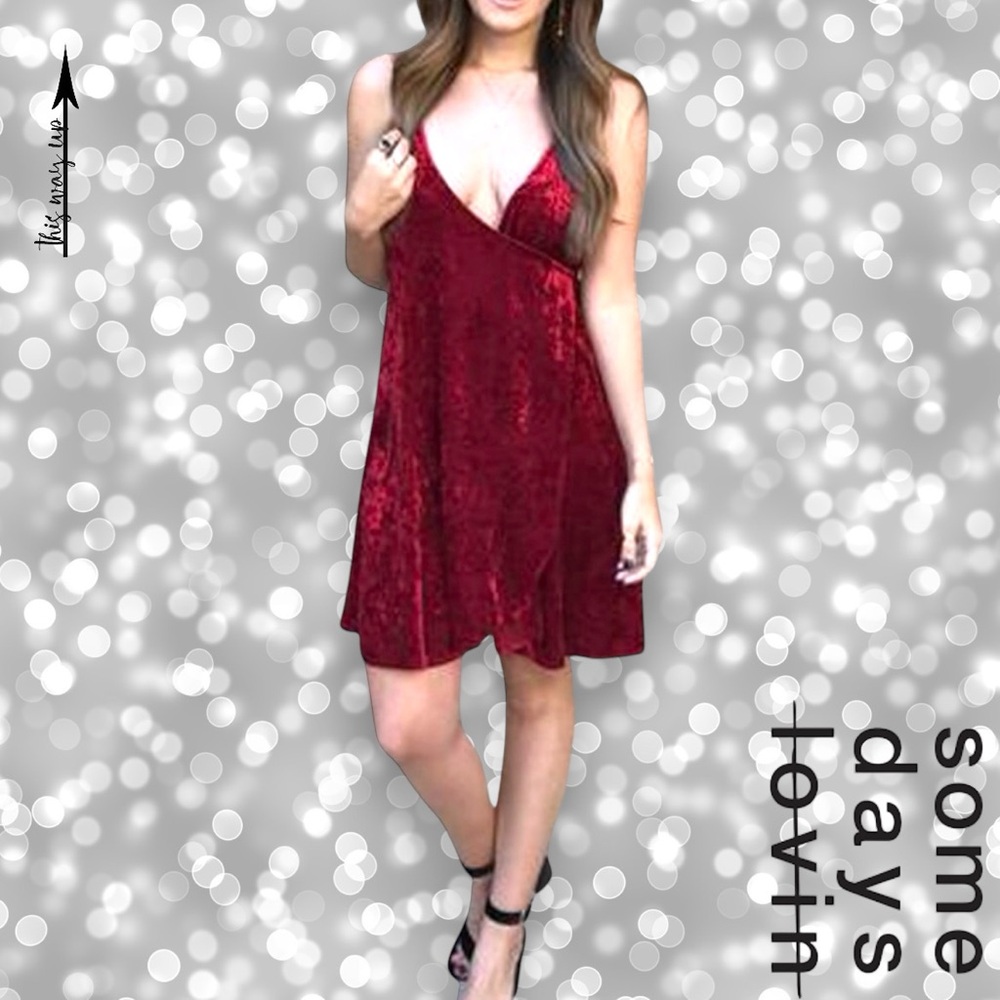 SOMEDAYS LOVIN Sexy Allure Velvet Wrap Dress